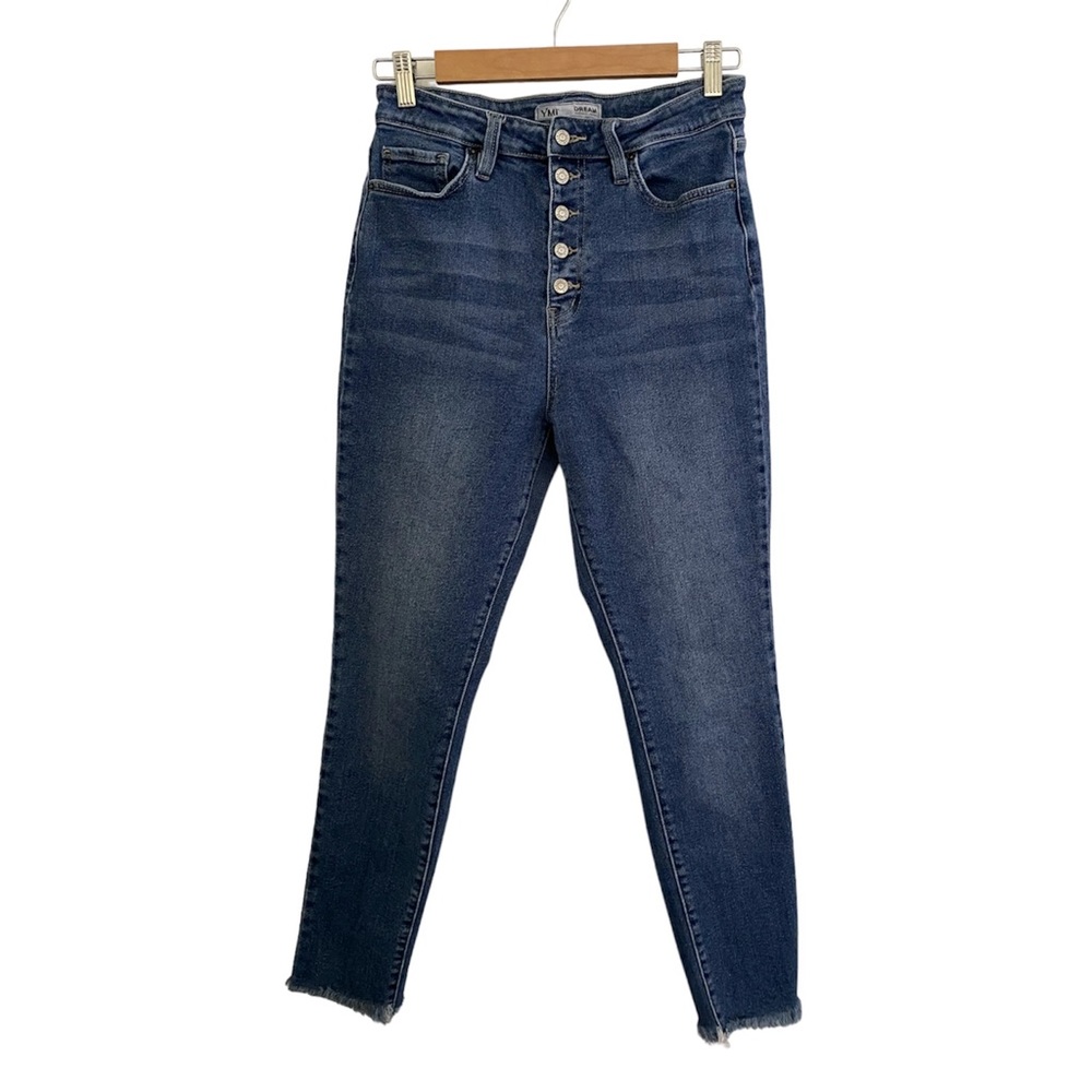 High waisted button front jeans